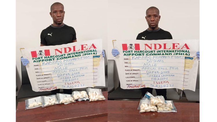 NDLEA Arrests Two Suspected Drug Traffickers, Recovers 125 Wraps of Heroin at Lagos, Port Harcourt Airports