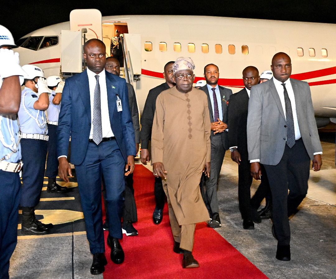 President Tinubu Arrives Brazil for BRICS Summit, Seeks Stronger Ties and Investment Opportunities