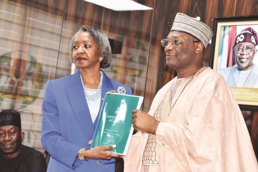 INEC Chairman Mahmood Yakubu Hands Over to May Agbamuche as Acting Chairman