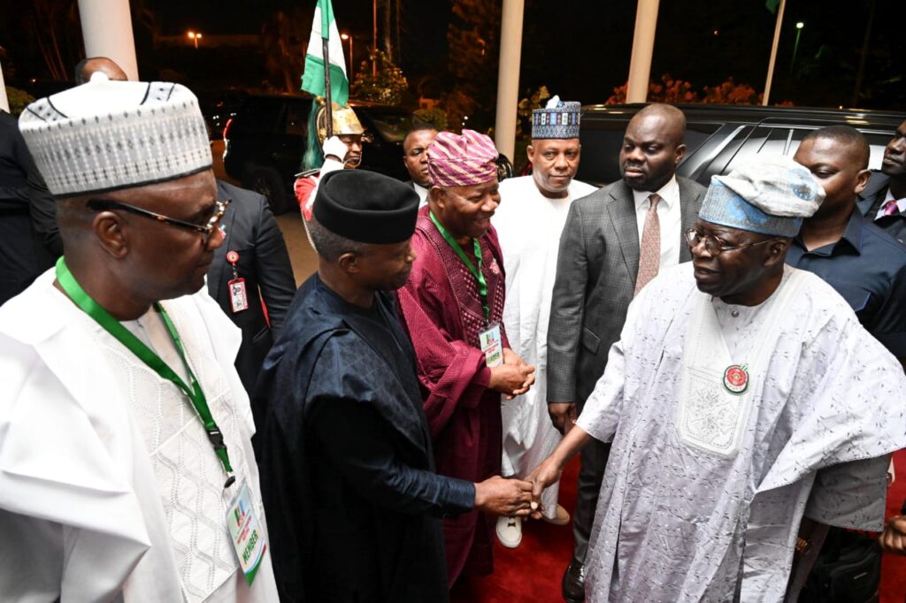 Tinubu Attends APC National Caucus Meeting in Abuja