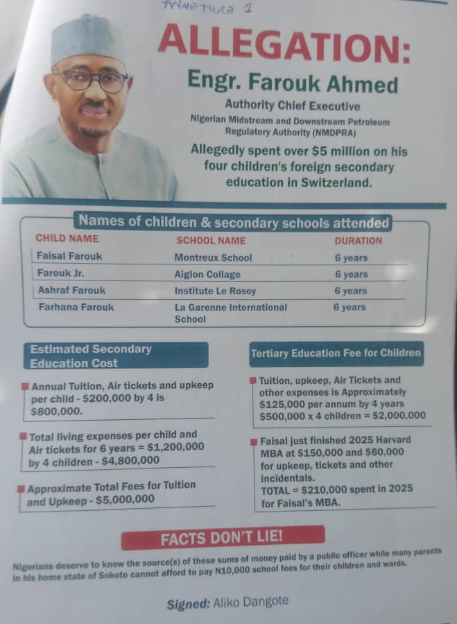 Alleged Corruption: Dangote Petitions ICPC Against NMDPRA Chief Farouk Ahmed