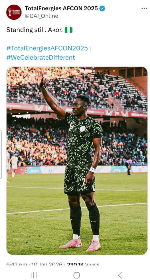 CAF Praises Akor Adams