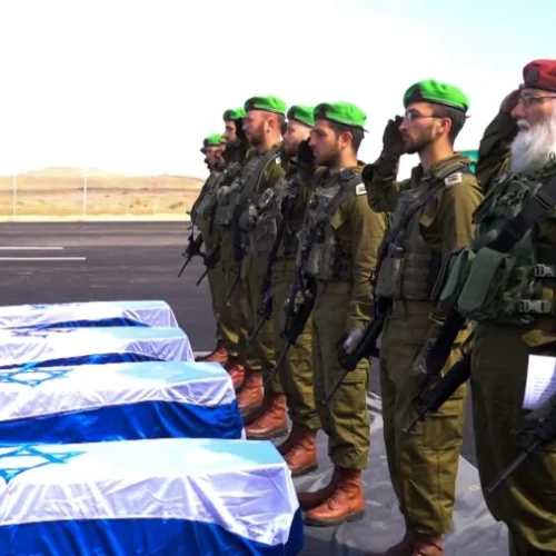 IDF Receives Four Hostage Coffins