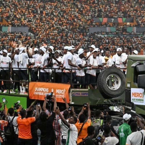 IVORY COAST PARADE THROUGH ABIDJAN, CHAMPIONS OF AFRICA