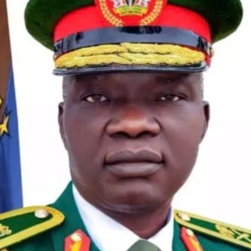 COAS IN FORWARD OPERATING BASE ERENA, NIGER STATE MOTIVATING TROOPS AFTER ENCOUNTER