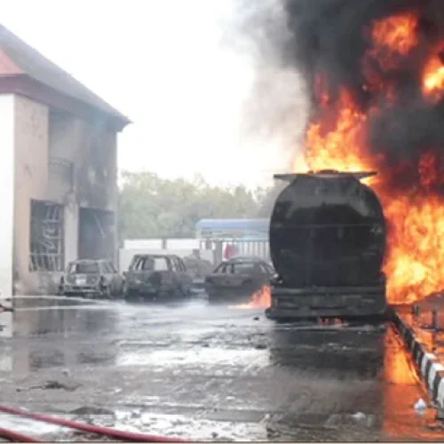 Fire Guts Fuel Tankers