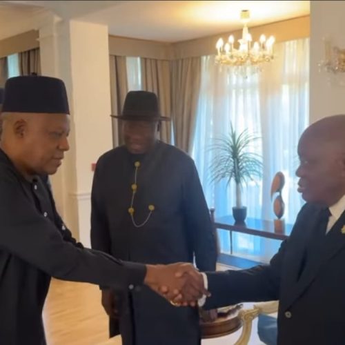 Jonathan, Akufo-Addo Visit VP Shettima in London, Pay Tribute to Late President Buhari
