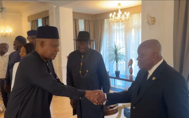 Jonathan, Akufo-Addo Visit VP Shettima in London, Pay Tribute to Late President Buhari