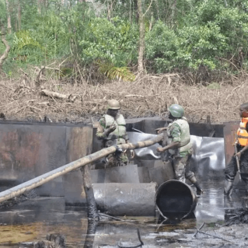 ILLEGAL REFINERY: ARMY INTERCEPTS CRUDE OIL THEFT