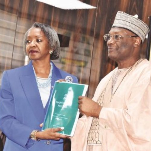 Mahmood Yakubu Hands Over to May Agbamuche