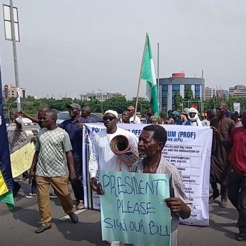 Police Protest Pension