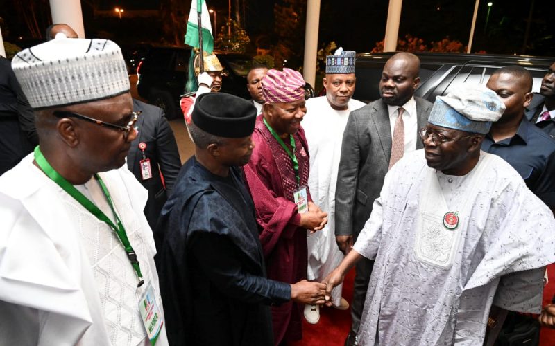 Tinubu Attends APC National Caucus Meeting in Abuja