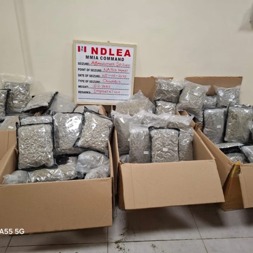 NDLEA Intercepts Drugs Hidden as Green Tea at Lagos Airport, Arrests Two Women in Edo With 108kg of Skunk, Loud, Meth